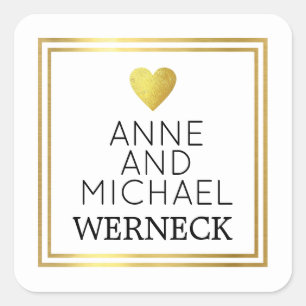 Voornamen van de heer & Mrs. / achternaam, liefdes Vierkante Sticker