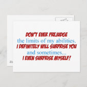 vooroordeel briefkaart (Voorkant / Achterkant)