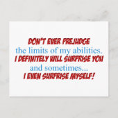 vooroordeel briefkaart (Voorkant)