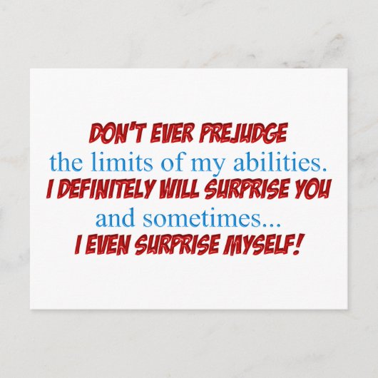 vooroordeel briefkaart (Voorkant)