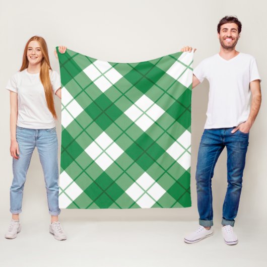 Vooroordeel geruit Geruit Fleece Deken (In situ)