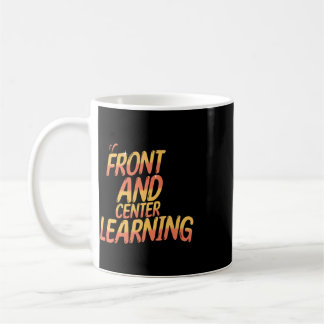 Voorop en centraal leren academische humor focus  koffiemok