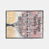 Voorouder foto's Waterverf Red Leaf stamboom Fleece Deken (Voorkant (Horizontaal))