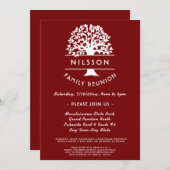 Voorouderboom Berry Red Family Reunion Uitnodiging (Voorkant / Achterkant)