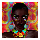 "Voorouders" Mooie zwarte vrouw poster (Voorkant)