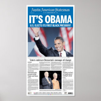 Voorpagina Austin American-Statesman Verkiezingsda Poster