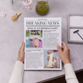 Voorpagina Krant 1e Verjaardag Baby Poster