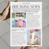 Voorpagina Krant 1e Verjaardag Brekend Nieuws Poster