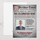 Voorpagina Krant Verjaardagsfeest Uitnodiging (Voorkant / Achterkant)