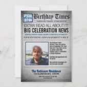 Voorpagina Krant Verjaardagsfeest Uitnodiging (Voorkant)