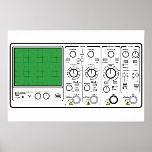 Voorpaneel generieke oscilloscoop spanningstester poster (Voorkant)