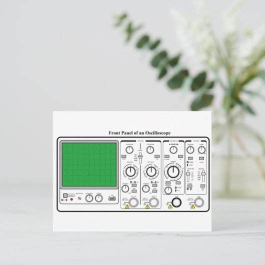 Voorpaneel van een Oscilloscope-spanningstest Briefkaart (Staand voorkant)