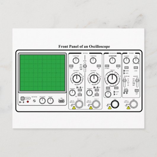 Voorpaneel van een Oscilloscope-spanningstest Briefkaart (Voorkant)