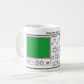 Voorpaneel van een Oscilloscope-spanningstest Koffiemok (Voorkant links)