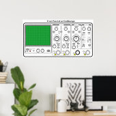 Voorpaneel van een Oscilloscope-spanningstest Poster (Thuiskantoor)