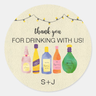 Voorraad de bar bedankt voor het drinken met ons ronde sticker