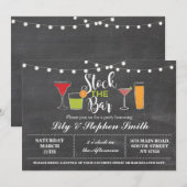 Voorraad De Bar Chalk Verloving Douche Uitnodiging (Voorkant / Achterkant)