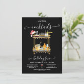 Voorraad de Bar Cocktail bar winkelwagen Kerstfees Kaart (Staand voorkant)