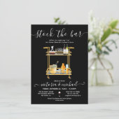 Voorraad de Bar Cocktail bar winkelwagen Verloving Kaart (Staand voorkant)