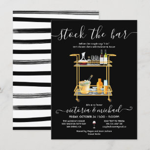 Voorraad de Bar Cocktail bar winkelwagen Verloving Kaart