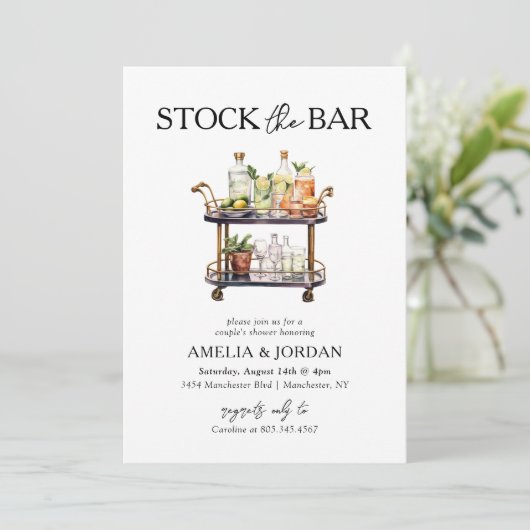 Voorraad de Bar Couple's Wedding Shower Kaart (Staand voorkant)