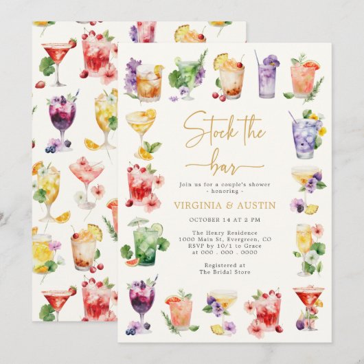 Voorraad De Bar Douche Kaart (Voorkant / Achterkant)