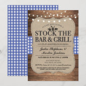 Voorraad De Bar En Grill Rustieke Paar Douche Kaart (Voorkant / Achterkant)