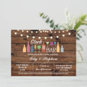 Voorraad De Bar Hout Verloving Douche Invitation Kaart (Staand voorkant)