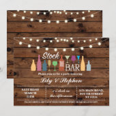 Voorraad De Bar Hout Verloving Douche Invitation Kaart (Voorkant / Achterkant)