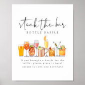 Voorraad De Bar Koppels Douche Fles Raffle Sign Poster (Voorkant)