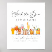Voorraad De Bar Koppels Douche Fles Raffle Sign Poster (Voorkant)