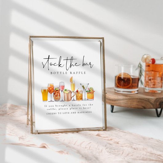 Voorraad De Bar Koppels Douche Fles Raffle Sign Poster