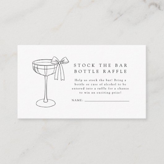 Voorraad De Bar Koppels Douche Fles Raffle Ticket Informatiekaartje (Voorkant)