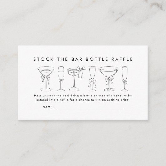 Voorraad De Bar Koppels Douche Fles Raffle Ticket Informatiekaartje (Voorkant)