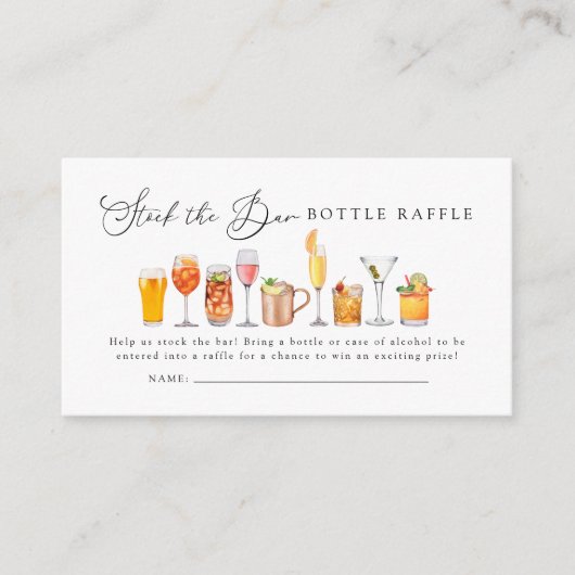 Voorraad De Bar Koppels Douche Fles Raffle Ticket Informatiekaartje (Voorkant)