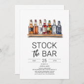 Voorraad De Bar Koppels Douche Uitnodiging (Voorkant / Achterkant)