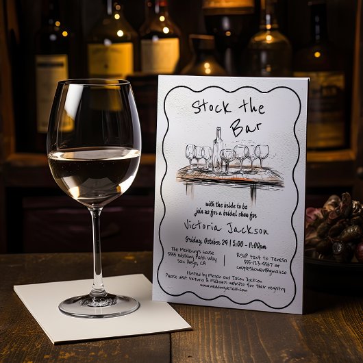 Voorraad de Bar lijn art bruids koppels douche Kaart