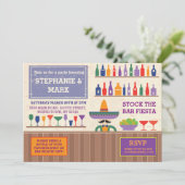 Voorraad De Bar Party Fiesta Mexicaanse Tequila Ui Kaart (Staand voorkant)