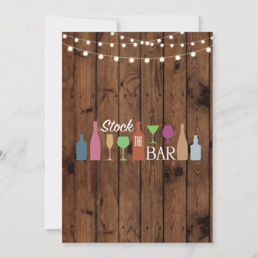 Voorraad De Bar Rustiek Feest Verloving Uitnodigin Kaart (Achterkant)
