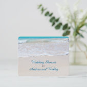 Voorraad de bar strand bruiloft douche kaart (Staand voorkant)