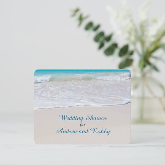 Voorraad de bar strand bruiloft douche kaart (Staand voorkant)