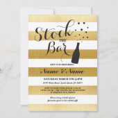 Voorraad De Bar Stripe Gold Engagement Party Uitno Kaart (Voorkant)
