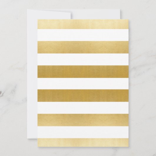 Voorraad De Bar Stripe Gold Engagement Party Uitno Kaart (Achterkant)