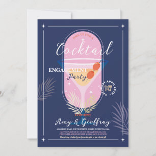 Voorraad De Bar Verloving Cocktail Party Navy Kaart