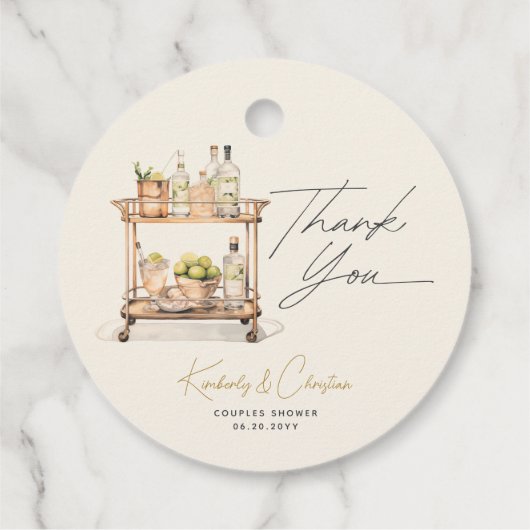 Voorraad De Bar Winkelwagen Koppels Douche Bedankjes Labels (Achterkant)