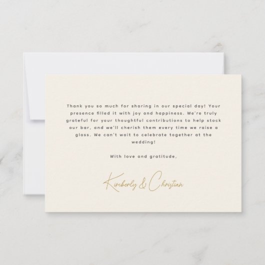 Voorraad De Bar Winkelwagen Koppels Douche Bedankkaart (Achterkant)