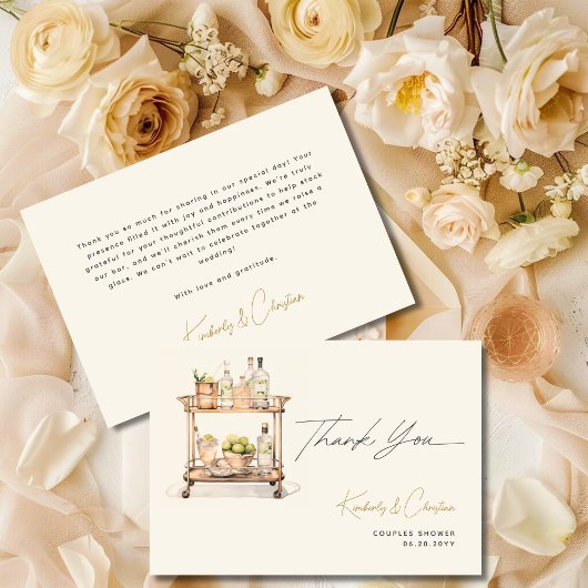 Voorraad De Bar Winkelwagen Koppels Douche Bedankkaart