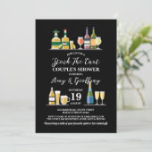 Voorraad De Bar Winkelwagen Party Verloving Couple Kaart (Staand voorkant)