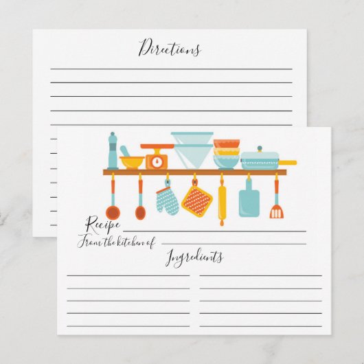 Voorraad de keuken Recept Kaart (Voorkant / Achterkant)