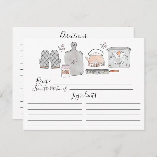 Voorraad de keuken Recept Kaart (Voorkant / Achterkant)